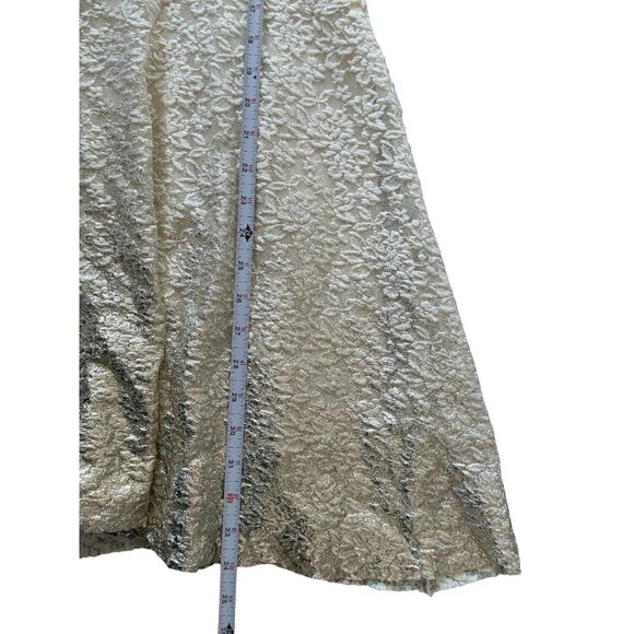 FREE‎ PEOPLE Cream Metallic Ombre Sleeveless Short Dress Women's Medium /m2 - Picture 6 of 10